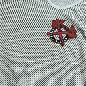 Tailgate Atlanta Braves MLB Striped Tank Top Racerback Women's large
